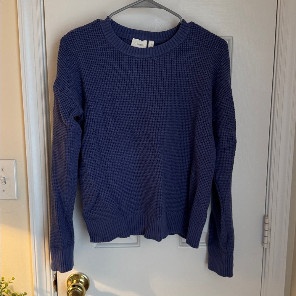 Cyrus Women's Blue Crew Neck Sweater